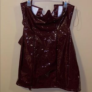 FashionNova Lollipop latex skirt Burgundy
